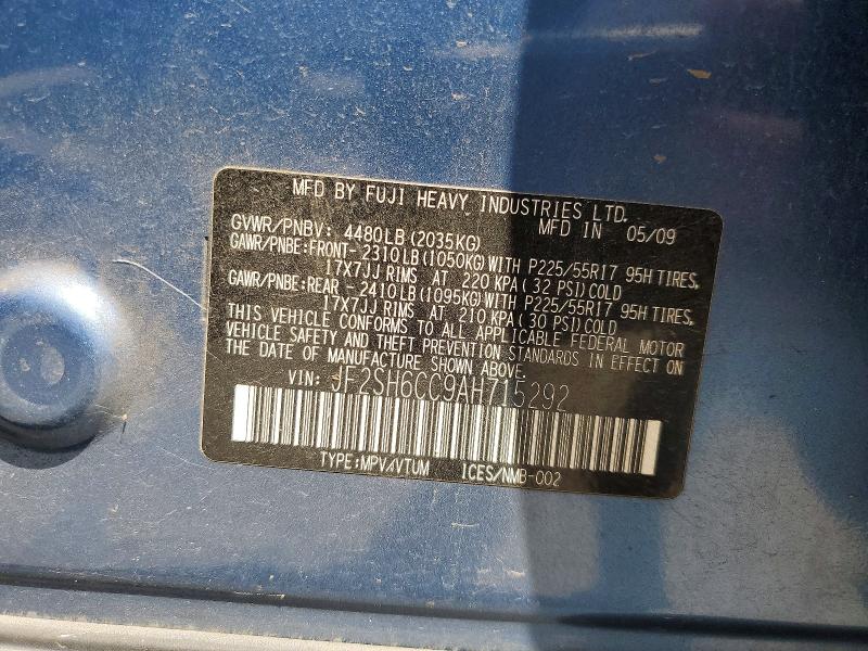 63939806 :رقم المزاد ، JF2SH6CC9AH715292 vin ، 2010 Subaru Forester مزاد بيع