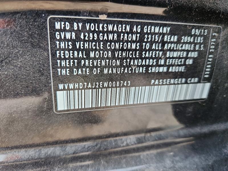 66395206 :رقم المزاد ، WVWHD7AJ2EW008743 vin ، 2014 Volkswagen Gti مزاد بيع