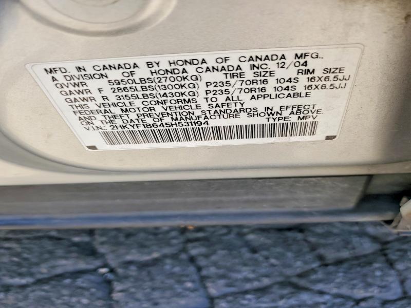 Aukcja sprzedaży 2005 Honda Pilot, vin: 2HKYF18645H531194, numer aukcji: 63262866