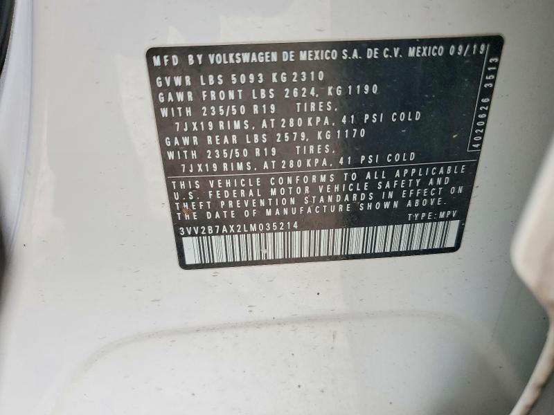 Продажа на аукционе авто 2020 Volkswagen Tiguan, vin: 3VV2B7AX2LM035214, номер лота: 66796486