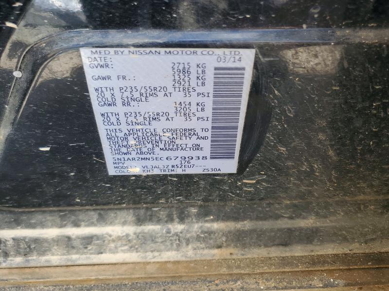 Продажа на аукционе авто 2014 Nissan Pathfinder, vin: 5N1AR2MN5EC679938, номер лота: 64490806