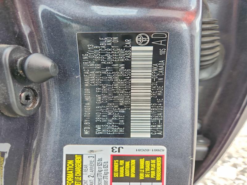 Продаж на аукціоні авто 2013 Toyota Corolla, vin: 2T1BU4EE1DC024506, номер лоту: 64044216