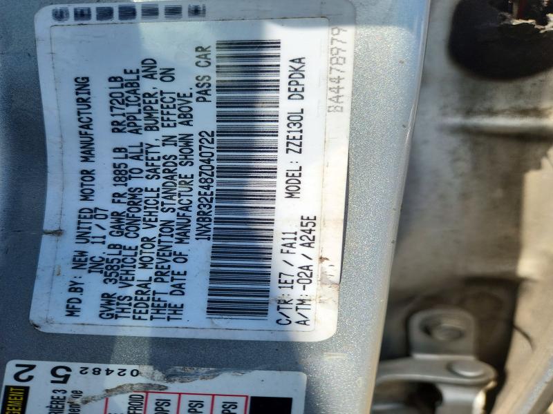 Продаж на аукціоні авто 2008 Toyota Corolla, vin: 1NXBR32E48Z040722, номер лоту: 63636716
