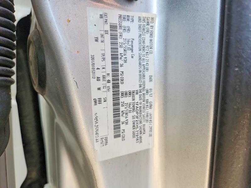 2017 Ford Focus მანქანა იყიდება აუქციონზე, vin: 1FADP3F2XHL219183, აუქციონის ნომერი: 66573266