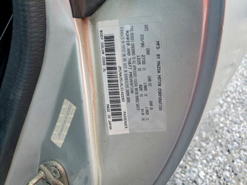 1990 Mazda Mx-5 Miata მანქანა იყიდება აუქციონზე, vin: JM1NA3518L0142283, აუქციონის ნომერი: 65597056