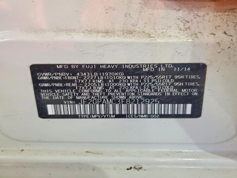 Aukcja sprzedaży 2015 Subaru Xv Crosstrek, vin: JF2GPAMC3F8212925, numer aukcji: 63283686