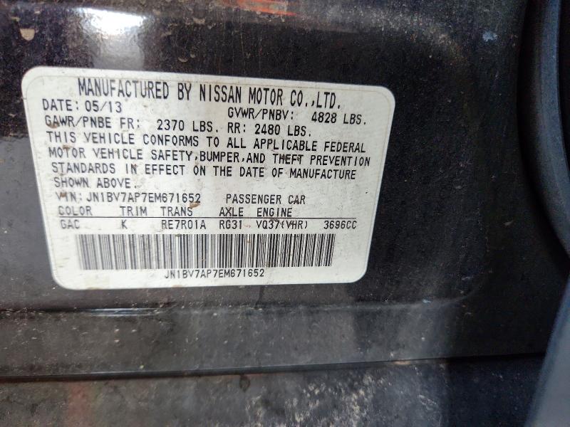 65548136 :رقم المزاد ، JN1BV7AP7EM671652 vin ، 2014 Infiniti Q50 مزاد بيع