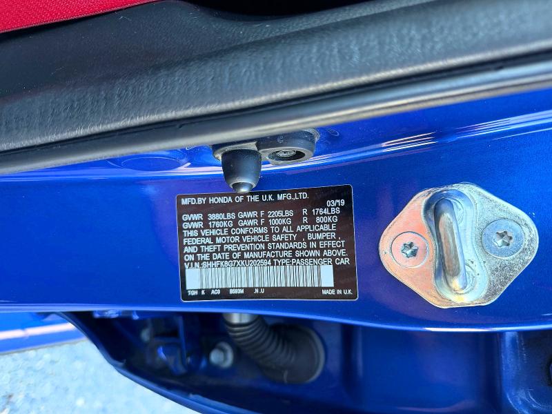 2019 Honda Civic მანქანა იყიდება აუქციონზე, vin: SHHFK8G7XKU202594, აუქციონის ნომერი: 67408586