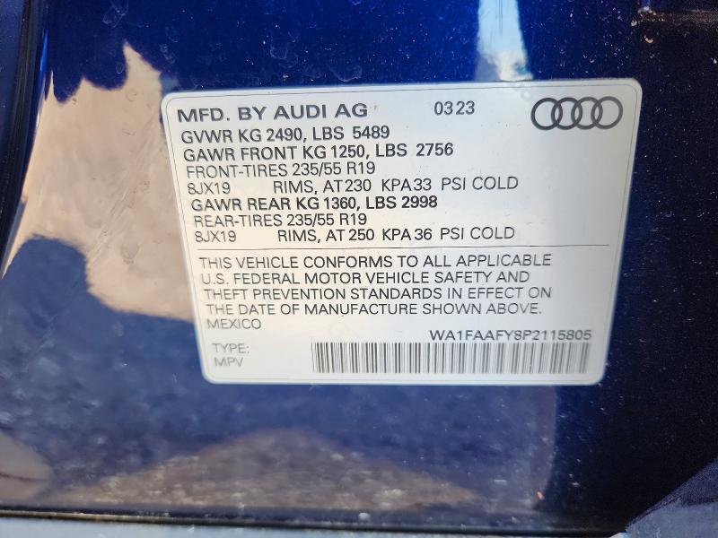 Aukcja sprzedaży 2023 Audi Q5, vin: WA1FAAFY8P2115805, numer aukcji: 62954286