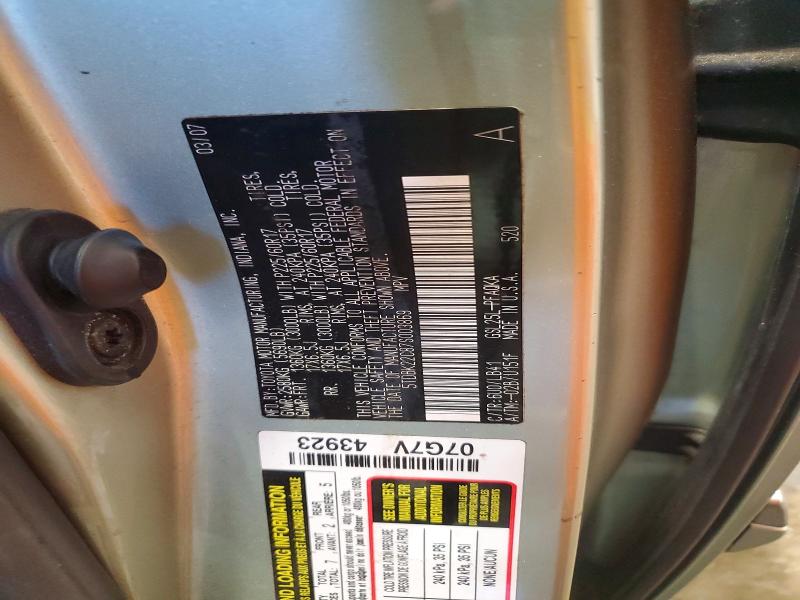 2007 Toyota Sienna მანქანა იყიდება აუქციონზე, vin: 5TDBK22C87S003869, აუქციონის ნომერი: 64125746