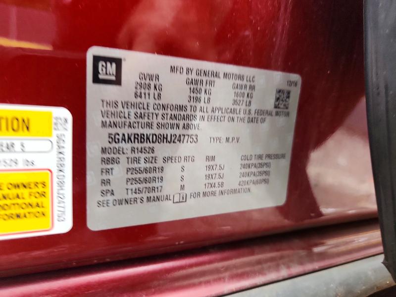 Aukcja sprzedaży 2017 Buick Enclave, vin: 5GAKRBKD8HJ247753, numer aukcji: 63672426