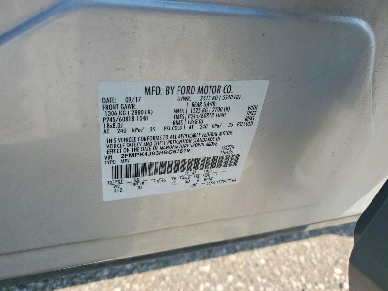 Продаж на аукціоні авто 2017 Ford Edge, vin: 2FMPK4J93HBC67619, номер лоту: 63884186