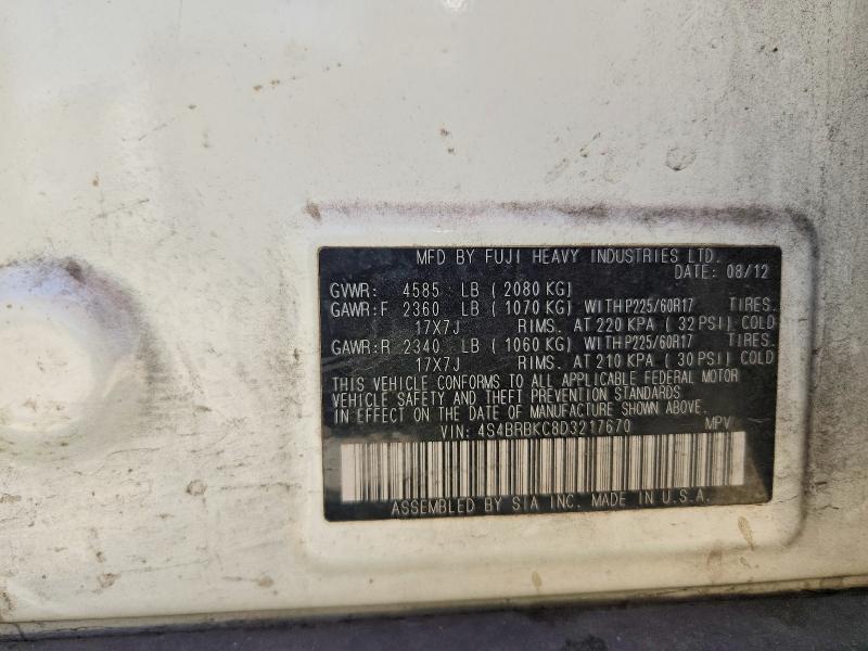 Продажа на аукционе авто 2013 Subaru Outback, vin: 4S4BRBKC8D3217670, номер лота: 62723716