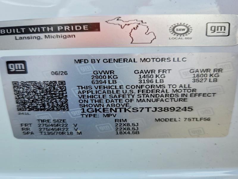 Продаж на аукціоні авто 2026 Gmc Acadia, vin: 1GKENTKS7TJ389245, номер лоту: 64406166
