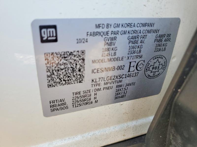 Aukcja sprzedaży 2025 Chevrolet Trax, vin: KL77LGE2XSC146137, numer aukcji: 63610426