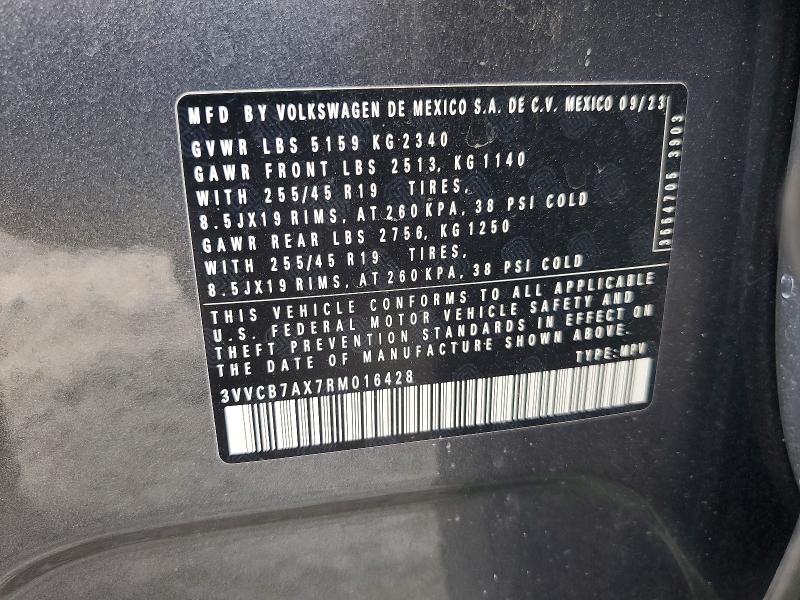 Aukcja sprzedaży 2024 Volkswagen Tiguan, vin: 3VVCB7AX7RM016428, numer aukcji: 65079056