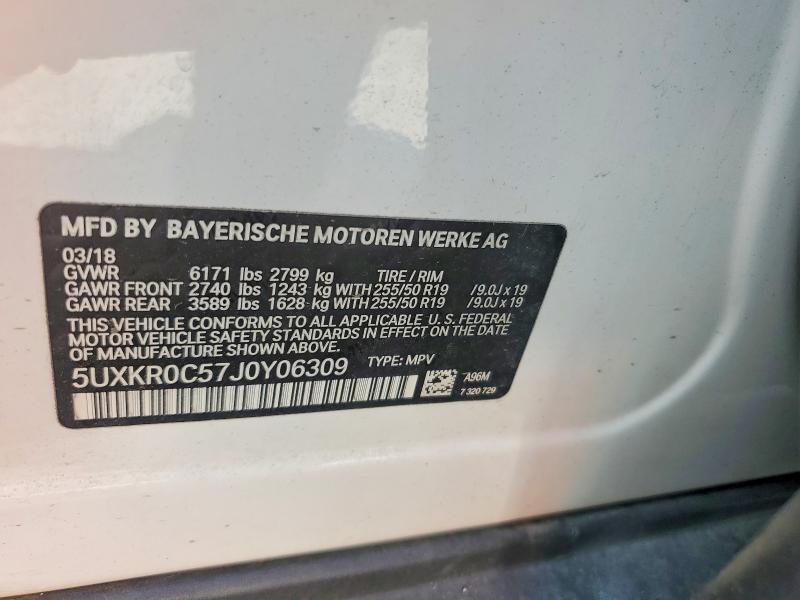 Продаж на аукціоні авто 2018 Bmw X5, vin: 5UXKR0C57J0Y06309, номер лоту: 59373956