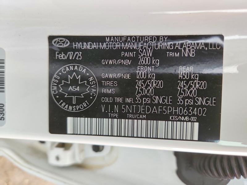 Aukcja sprzedaży 2023 Hyundai Santa Cruz, vin: 5NTJEDAF5PH063402, numer aukcji: 64325376