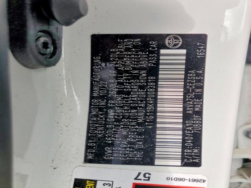 65311216 :رقم المزاد ، 4T1G11BK4PU083818 vin ، 2023 Toyota Camry مزاد بيع