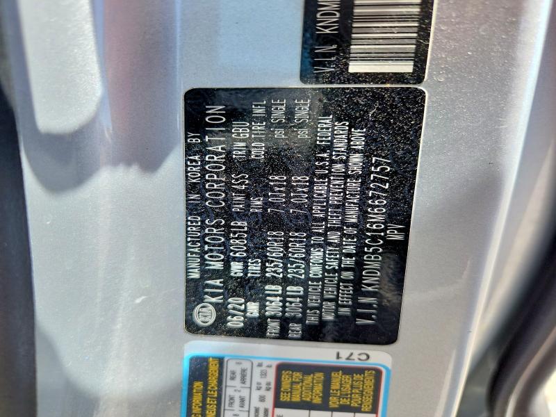 64717456 :رقم المزاد ، KNDMB5C16M6672757 vin ، 2021 Kia Sedona مزاد بيع