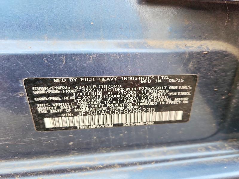 Aukcja sprzedaży 2015 Subaru Xv Crosstrek, vin: JF2GPACC6F8286230, numer aukcji: 66135146