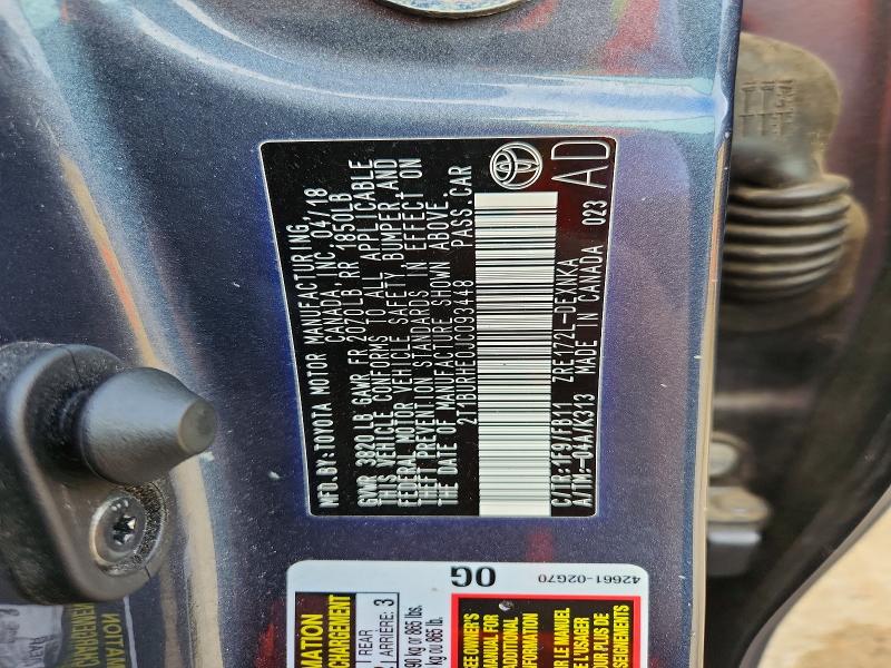 Продажа на аукционе авто 2018 Toyota Corolla, vin: 2T1BURHE0JC093448, номер лота: 66969136