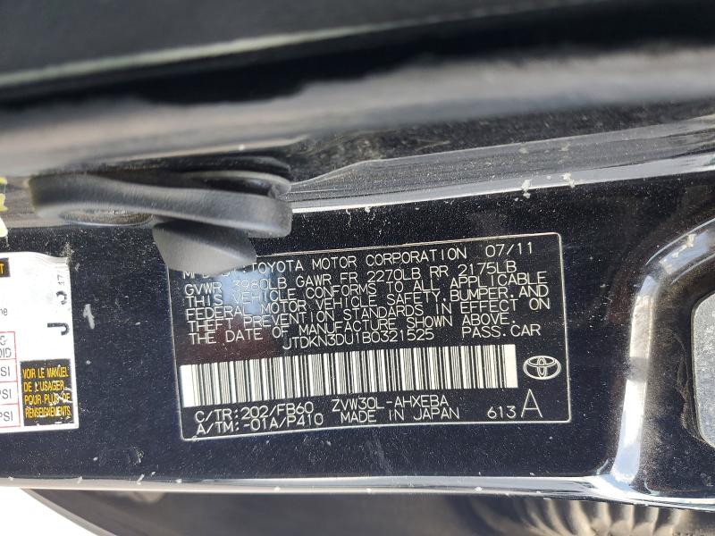 Продаж на аукціоні авто 2011 Toyota Prius, vin: JTDKN3DU1B0321525, номер лоту: 65333056