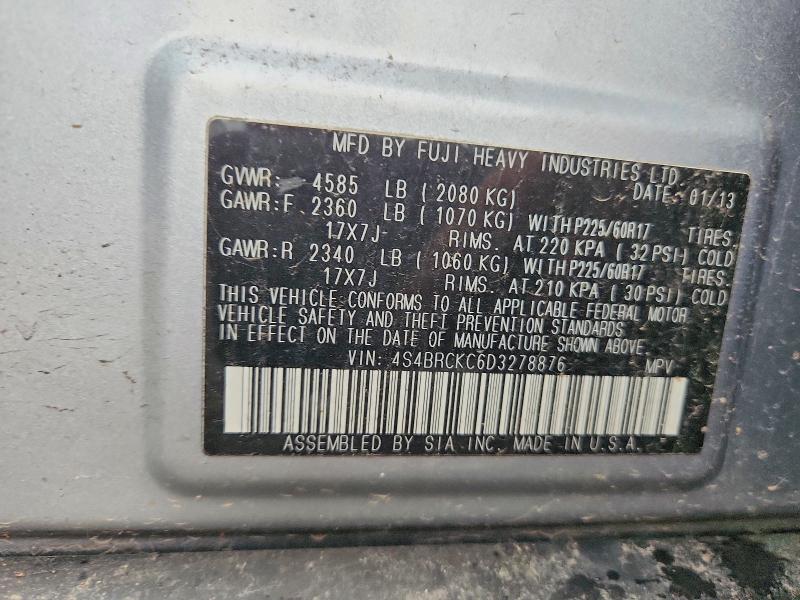 Продажа на аукционе авто 2013 Subaru Outback, vin: 4S4BRCKC6D3278876, номер лота: 63545666