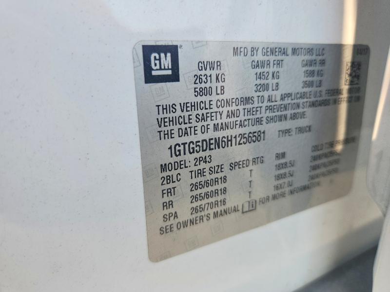 Aukcja sprzedaży 2017 Gmc Canyon, vin: 1GTG5DEN6H1256581, numer aukcji: 65984056