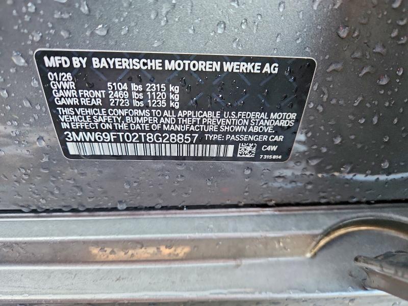 2026 Bmw M340xi მანქანა იყიდება აუქციონზე, vin: 3MW69FT02T8G28857, აუქციონის ნომერი: 63615426