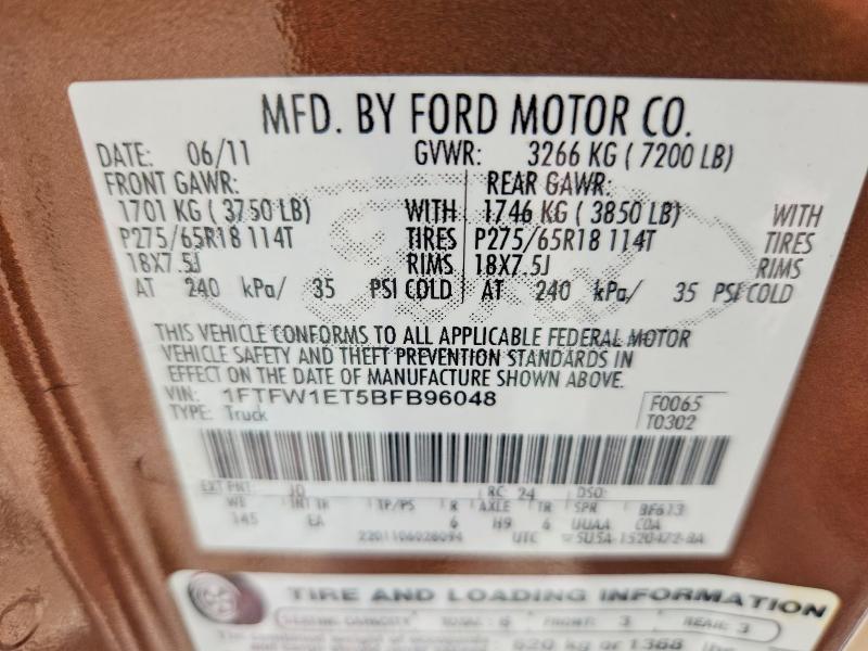 Aukcja sprzedaży 2011 Ford F150, vin: 1FTFW1ET5BFB96048, numer aukcji: 66836756