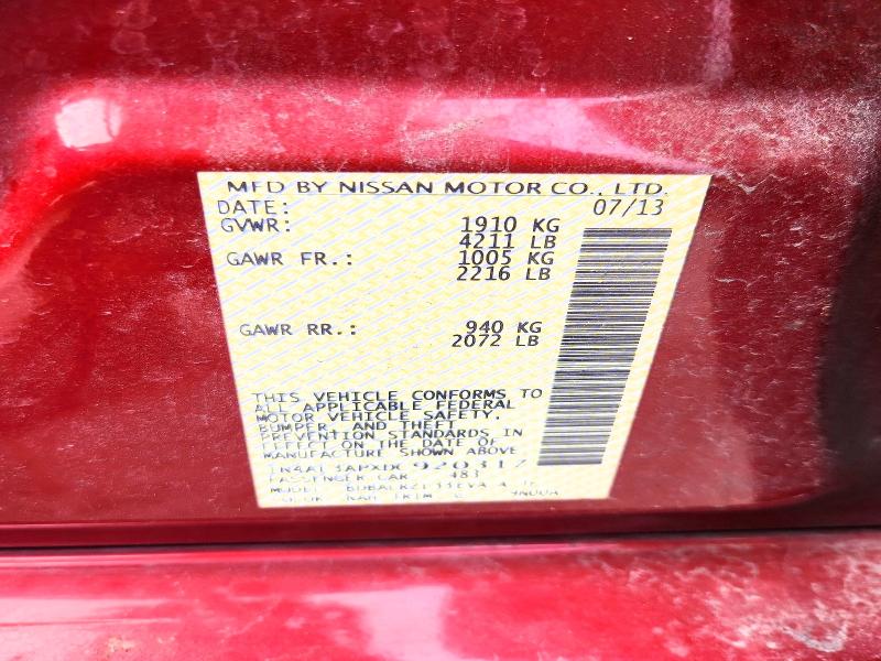Aukcja sprzedaży 2013 Nissan Altima, vin: 1N4AL3APXDC920317, numer aukcji: 65812406