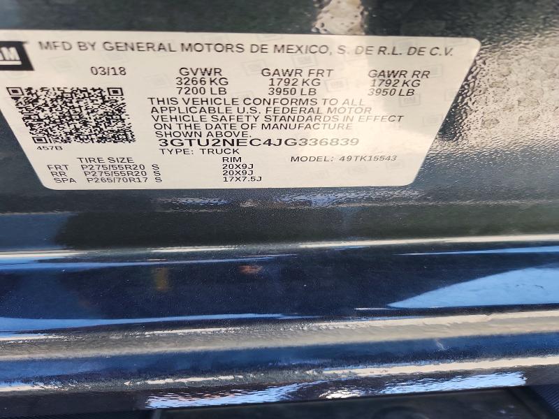 Продажа на аукционе авто 2018 Gmc Sierra, vin: 3GTU2NEC4JG336839, номер лота: 65892186