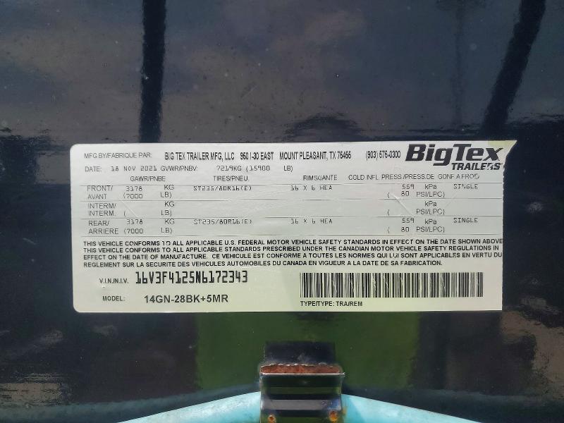 Продажа на аукционе авто 2022 Big Tex Gooseneck Flatbed, vin: 16V3F4125N6172343, номер лота: 64470886