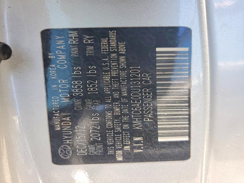 2013 Hyundai Veloster მანქანა იყიდება აუქციონზე, vin: KMHTC6AE0DU131201, აუქციონის ნომერი: 65917856