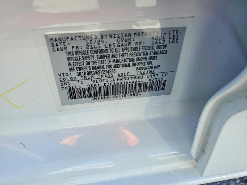 2025 Nissan Sentra მანქანა იყიდება აუქციონზე, vin: 3N1AB8CV6SY274836, აუქციონის ნომერი: 66698036