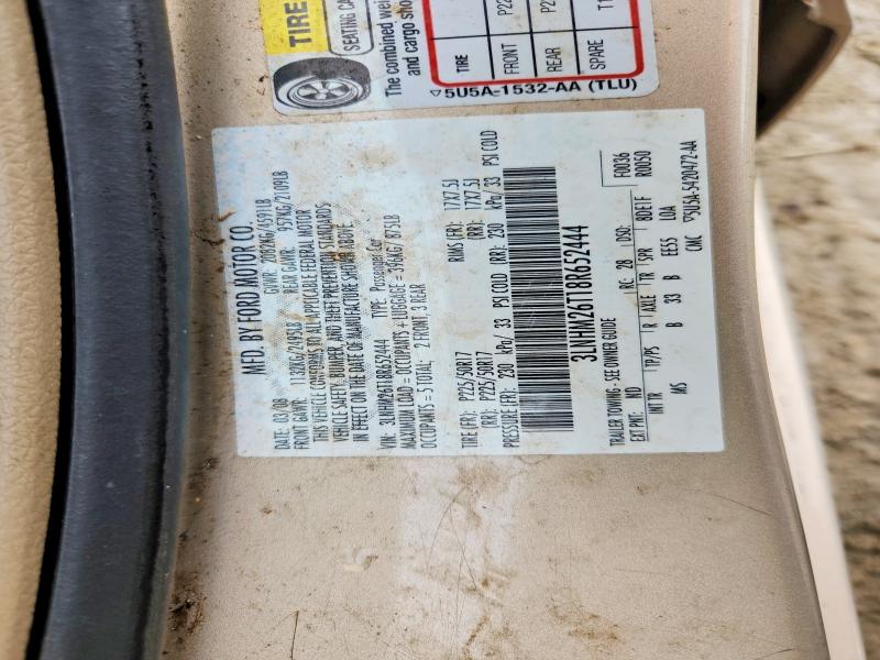 Продажа на аукционе авто 2008 Lincoln Mkz, vin: 3LNHM26T18R652444, номер лота: 65206686