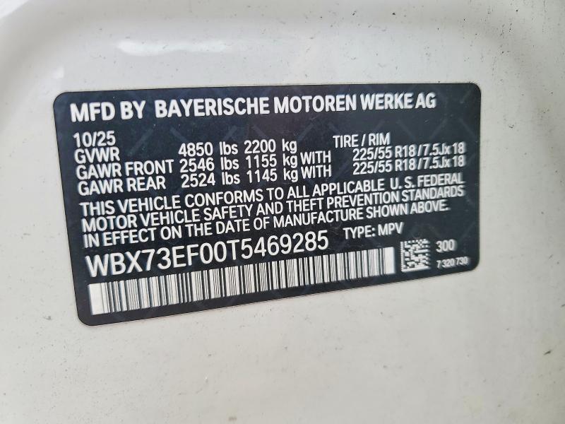 63708836 :رقم المزاد ، WBX73EF00T5469285 vin ، 2026 Bmw X1 مزاد بيع