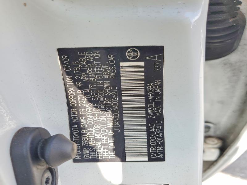 63372316 :رقم المزاد ، JTDKN3DU4A0026210 vin ، 2010 Toyota Prius مزاد بيع