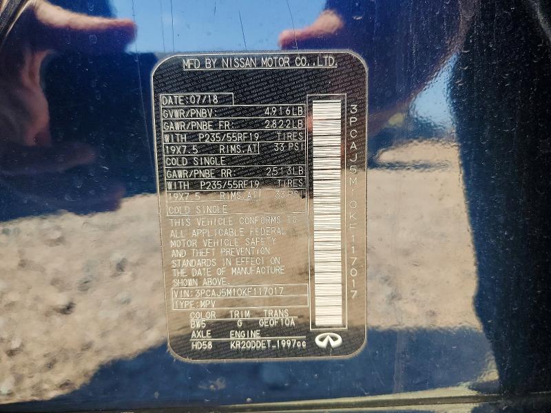 Продаж на аукціоні авто 2019 Infiniti Qx50, vin: 3PCAJ5M10KF117017, номер лоту: 61318486