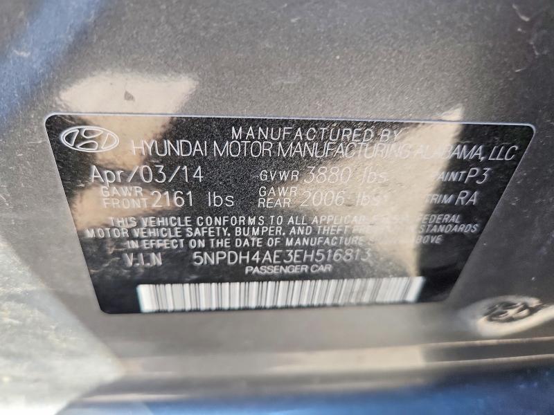 Aukcja sprzedaży 2014 Hyundai Elantra, vin: 5NPDH4AE3EH516813, numer aukcji: 64221806