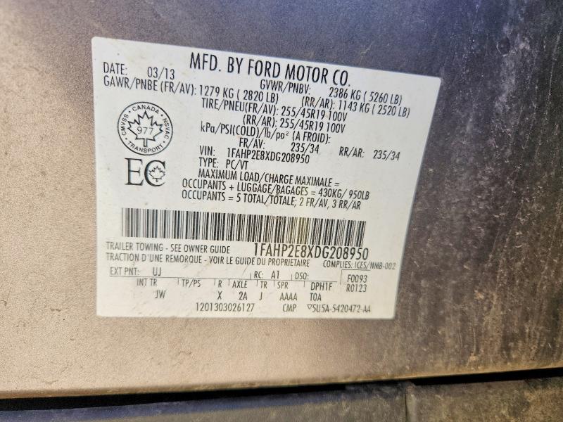 Auction sale of the 2013 Ford Taurus, vin: 1FAHP2E8XDG208950, lot number: 66773626