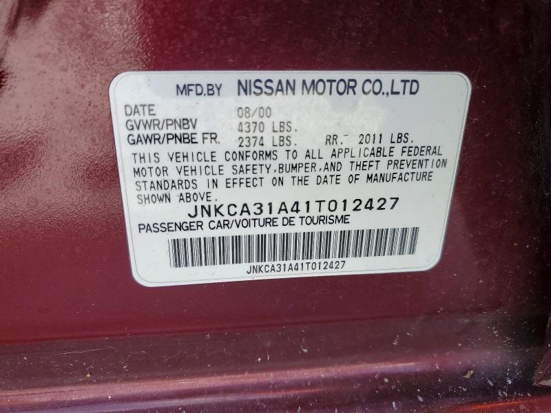 64234716 :رقم المزاد ، JNKCA31A41T012427 vin ، 2001 Infiniti I30 مزاد بيع