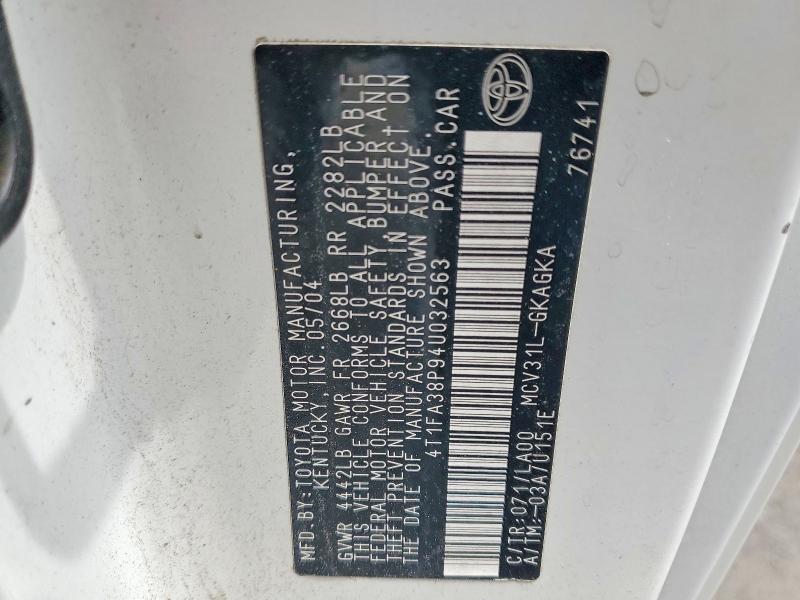 Aukcja sprzedaży 2004 Toyota Camry Solara, vin: 4T1FA38P94U032563, numer aukcji: 65173726
