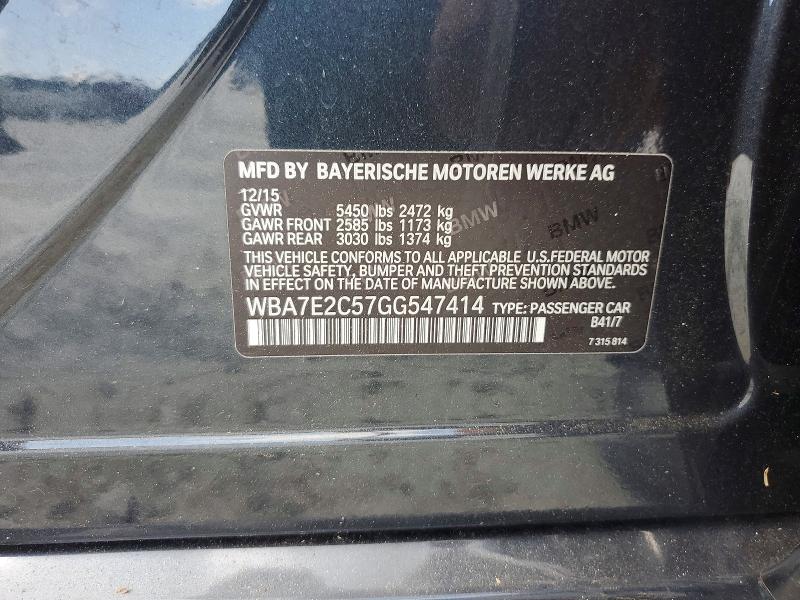 Aukcja sprzedaży 2016 Bmw 740, vin: WBA7E2C57GG547414, numer aukcji: 65330656