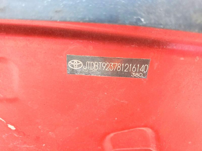 63685356 :رقم المزاد ، JTDBT923781216140 vin ، 2008 Toyota Yaris مزاد بيع