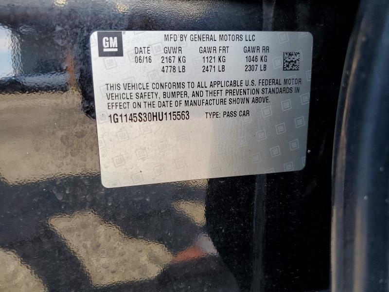 66211626 :رقم المزاد ، 1G1145S30HU115563 vin ، 2017 Chevrolet Impala مزاد بيع