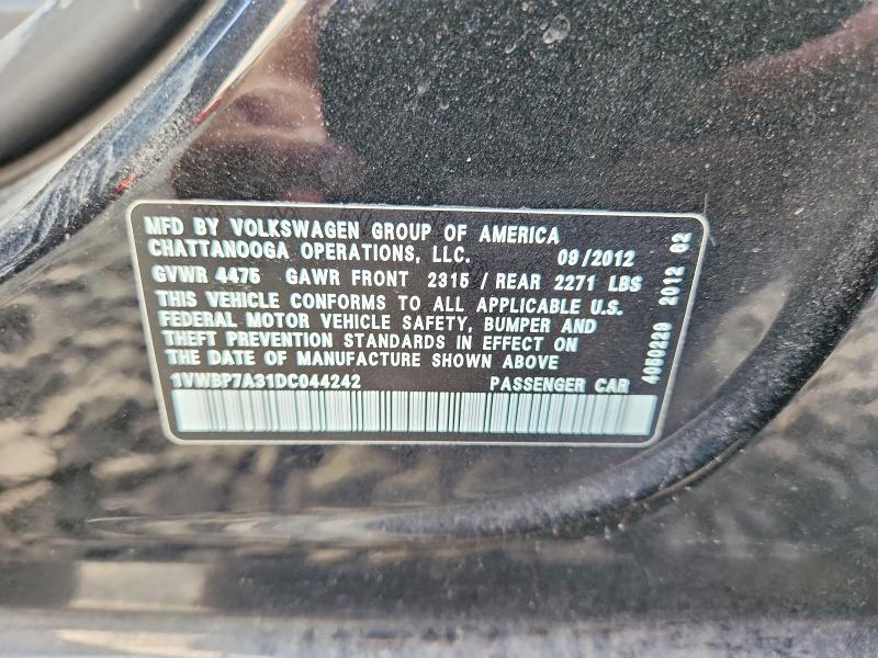 Продаж на аукціоні авто 2013 Volkswagen Passat, vin: 1VWBP7A31DC044242, номер лоту: 65666526