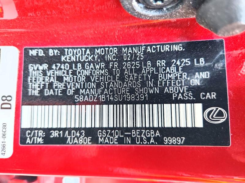 Продаж на аукціоні авто 2025 Lexus Es 350, vin: 58ADZ1B14SU198391, номер лоту: 63436656