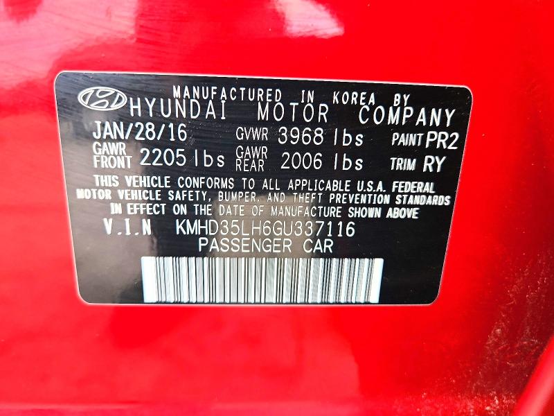 Продаж на аукціоні авто 2016 Hyundai Elantra Gt, vin: KMHD35LH6GU337116, номер лоту: 67010546
